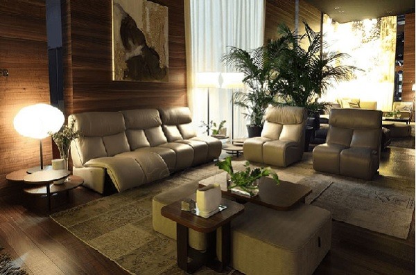 Kê sofa hướng ra ban công giúp cho không gian nhà mở rộng.