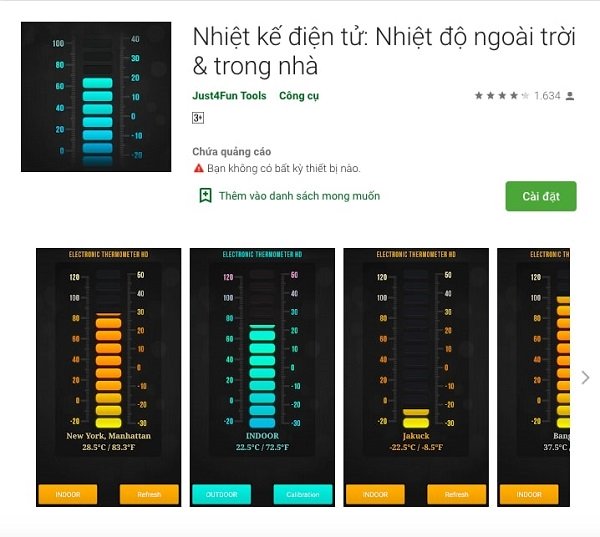 Ứng dụng nhiệt kế điện tử tích hợp điện thoại