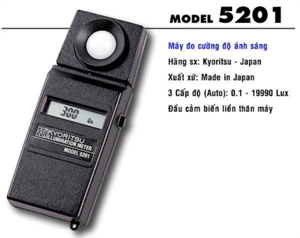 Máy đo cường độ ánh sáng Kyoritsu 5201 với nhiều tính năng ưu việt