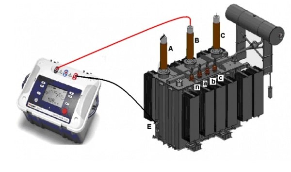 Đo điện trở cách điện giữa cuộn dây cao áp và thân chính máy biến áp