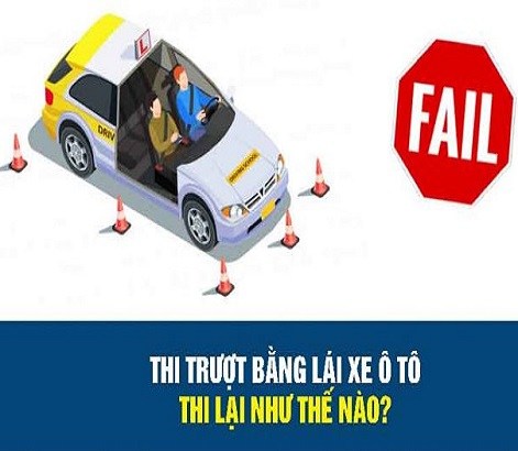 Thi trượt bằng lái xe B2 được thi lại mấy lần