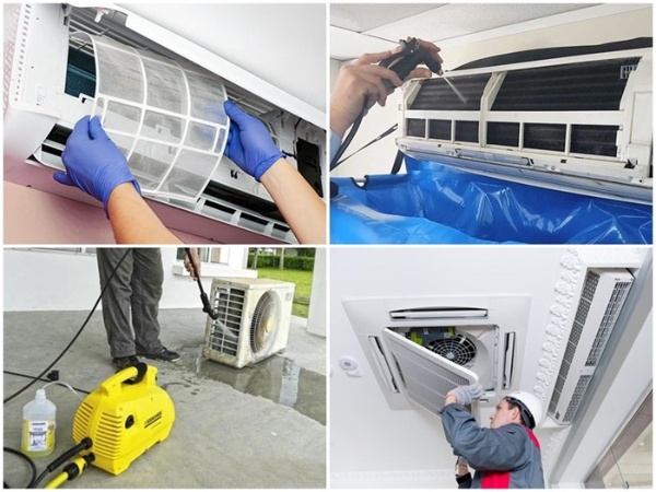 Các bước vệ sinh máy lạnh bằng máy rửa xe