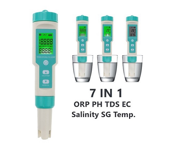 Bút đo 7 in 1 Salinity/PH/TDS/EC/ORP/SG/TEMP COM600 đo chính xác