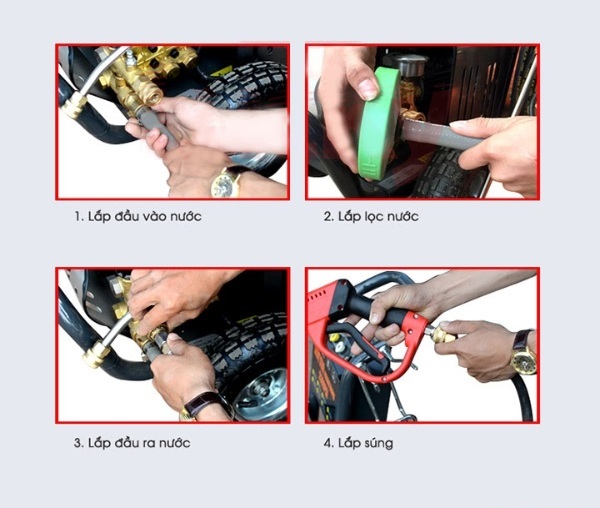 Hướng dẫn lắp đặt máy rửa xe cao áp
