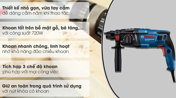 Review về khả năng thi công của Bosch GBH 220