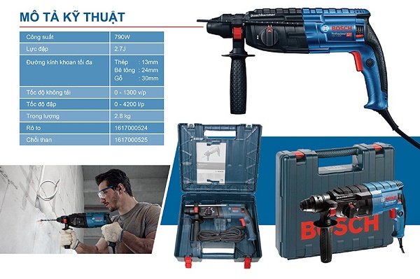 Bosch GBH 2-24 RE khoan bê tông 3 chức năng