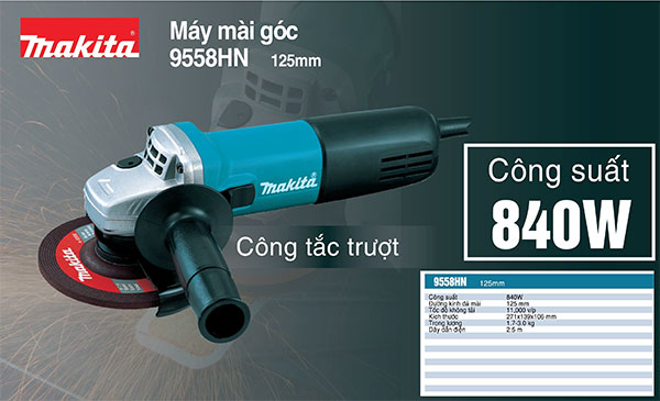 Chất lượng của máy mài Makita 9558HN được đánh giá cao