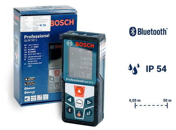 Bosch GLM 50C Laser Measure có chức năng bluetooth