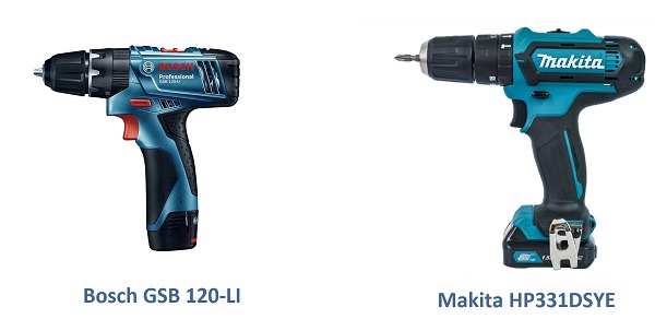 Bosch GSB 120-LI VS Makita HP331DWYE