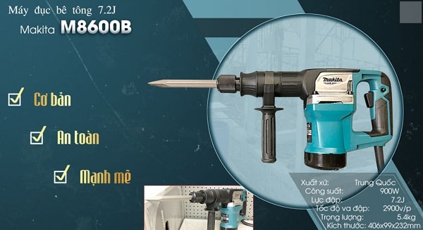 Máy đục bê tông Makita M8600B chất lượng đến từ Nhật Bản