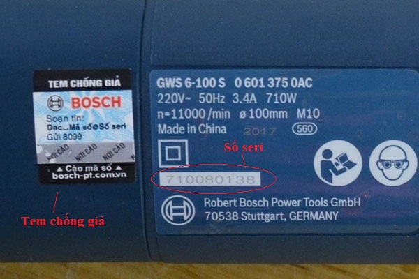 Chọn máy mài Bosch chuẩn hàng chính hãng nhờ tem chống giả