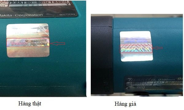So sánh giữa tem hàng thật và hàng giả