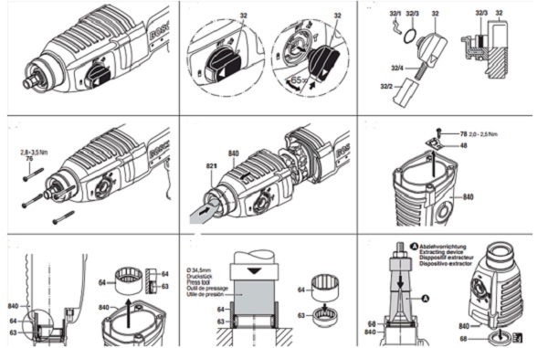 Tháo chặn số và vòng bi
