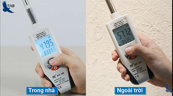 Máy đo độ ẩm và nhiệt độ không khí HT-350 đo chính xác, đa năng