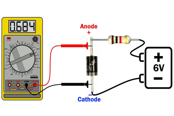 Kiểm tra diode zener bằng thang đo điện áp trên đồng hồ vom