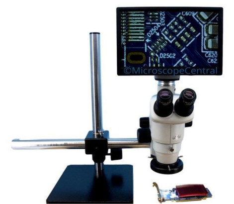 Kính hiển vi 3 mắt có 3 thấu kính, độ phóng đại lớn.