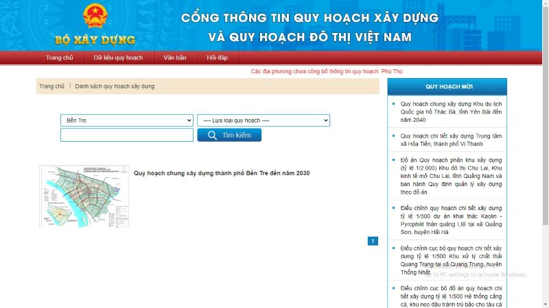 Hướng dẫn tra cứu bản đồ quy hoạch online