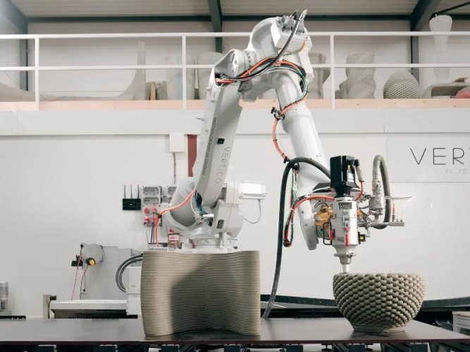 Hệ thống in 3D bê tông kết hợp màn hình giám sát dữ liệu công trường