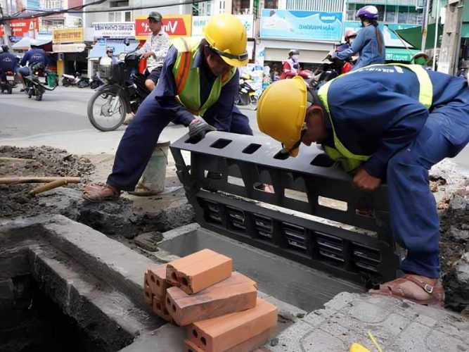 Thi công hệ thống cống thoát nước và hố ga 
